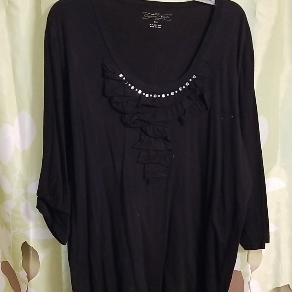 Black rhinestone top